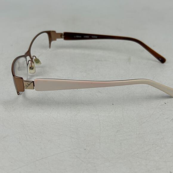 Cole Haan Ch900 Eyeglasses Topaz Unisex Adult Brown Metal Half‎ Rim 53-17-130mm - Picture 3 of 13